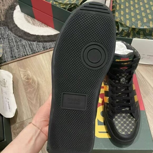 NIB Authentic Gucci x Dapper Dan Mens Black High Top Sneaker - Picture 6 of 6